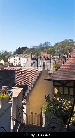 dh DEAN VILLAGE EDINBURGH Crow gradino casa tetto a gradini case a gradinate Foto Stock