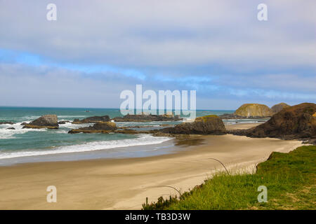 Bellissime spiagge di Oregon Coast Highway, STATI UNITI D'AMERICA Foto Stock