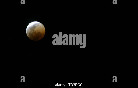 Lunar Eclipse, Sud Africa, sangue luna Foto Stock