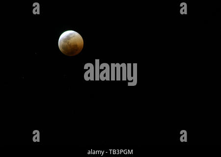 Lunar Eclipse, Sud Africa, sangue luna Foto Stock