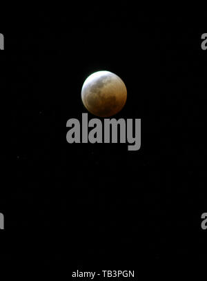 Lunar Eclipse, Sud Africa, sangue luna Foto Stock