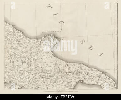 Puglia Basilicata Molise Campania. Sud est Italia. CHAUCHARD 1800 mappa vecchia Foto Stock