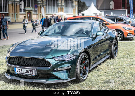 Praga, Repubblica Ceca - 16/5/2019 Ford Mustang Bullitt su auto show Foto Stock