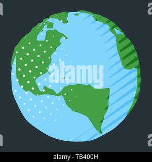 Abstract il Nord e Sud America e sul globo terrestre per semplice illustrazione del pianeta terra Illustrazione Vettoriale