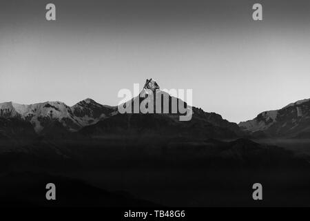 Machapuchare nell'Annapurna Regione dell'Himalaya, Nepal Foto Stock