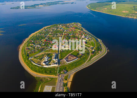 Antenna paesaggio panorama della città di Sviyažsk, Russia Foto Stock