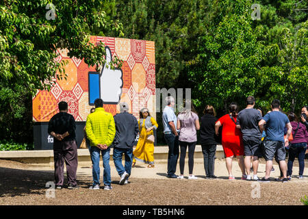 La sede centrale di Facebook a Menlo Park California Silicon Valley California USA Foto Stock