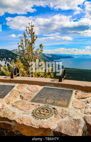 Crystal Bay dal Monte Rosa, Lake Tahoe, Nevada Foto Stock