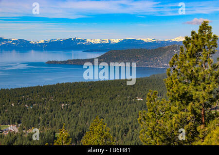 Crystal Bay dal Monte Rosa, Lake Tahoe, Nevada Foto Stock