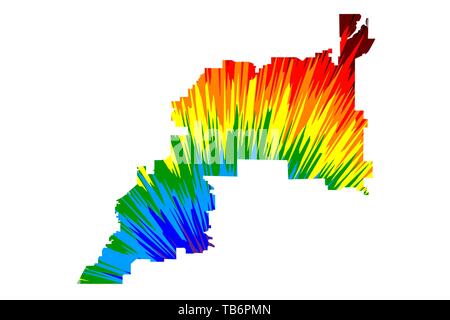 Henderson city (Stati Uniti d'America, USA, Stati Uniti, noi, Stati Uniti città, stati uniti d'America city)- mappa è progettato rainbow abstract pattern colorati, città di H Illustrazione Vettoriale