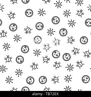 Batteri medici e virus Seamless Pattern Vector Illustrazione Vettoriale