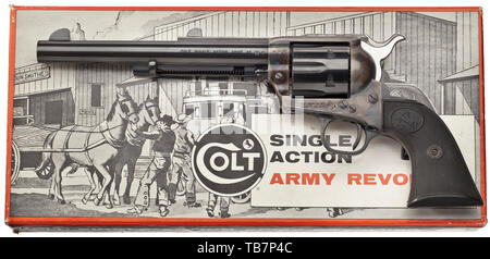 Armi di piccolo calibro rivoltelle, Colt unico esercito di azione 1873 revolver calibro .45, con box, Additional-Rights-Clearance-Info-Not-Available Foto Stock