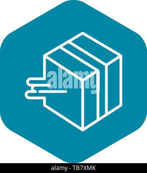 Veloce consegna scatola di icona di stile di contorno Illustrazione Vettoriale