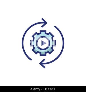 Video di insegnamento e di formazione - video informativo w icona pulsante video Illustrazione Vettoriale