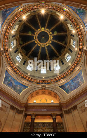 Vista interna del Minnesota State Capitol duomo.San Paolo.Minnesota.USA Foto Stock