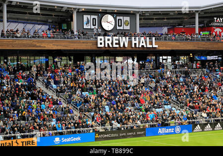 Pubblico alla partita di calcio tra Minnesota United FC e Columbus Crew SC al campo di Allianz.San Paolo.Minnesota.USA Foto Stock