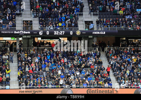 Pubblico alla partita di calcio tra Minnesota United FC e Columbus Crew SC al campo di Allianz.San Paolo.Minnesota.USA Foto Stock