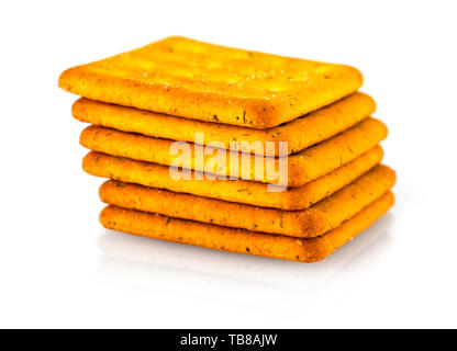 Pila graham cracker isolato su sfondo bianco Foto Stock