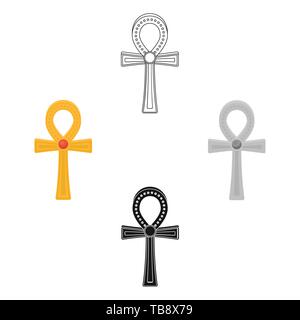 Amulet,antica,ank,ankh,antico,l'arte,cartoon,Black,cross,cultura, decorazione,design,l'egitto,egiziano,l'energia,Dio,dea,centro storico,storia,icona,immagine,isolato,chiave,vita,,logo mystic,mitologia,vecchio,faraone,alimentazione,la religione,religiosi,segno,il simbolo,vettore,web,culto, Vettori vettore , Illustrazione Vettoriale