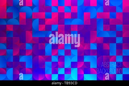 Abstract colorato sfondo geometrico. Sfondo per il design. Quadrati colorati e cerchi. Moderno vettore illustrazione. Illustrazione Vettoriale