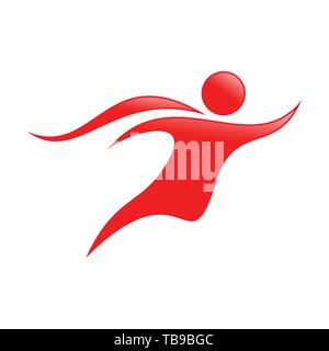 Abstract battenti Cape uomo simbolo del vettore Logo grafico del modello di progettazione Illustrazione Vettoriale