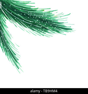 Merry Christmas greeting card modello. Anno nuovo banner con testo spazio. Holiday decorazioni, corona, impianto. Flyer, brochure, dépliant, poster il layout di progettazione. Albero di natale ramo Foto Stock