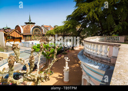 Storico art nouveau casa pompa di acqua minerale Evian-les-Bains città in Francia Foto Stock