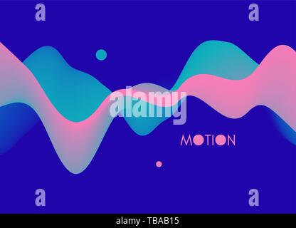 Abstract sfondo ondulato con moderni colori gradiente. Elegante design liquido. Movimento onda sonora. Illustrazione Vettoriale per striscioni, volantini e presentatio Illustrazione Vettoriale