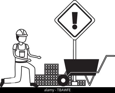 Lavoratore attrezzature da costruzione Illustrazione Vettoriale