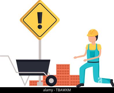 Lavoratore attrezzature da costruzione Illustrazione Vettoriale