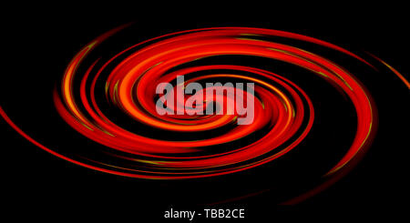 Liquido di vorticazione background in red color crema. Abstract background ritorto con colori liquido liscio con elegante onde. Farfalla di turbolenza del fluido isolato su blac Foto Stock