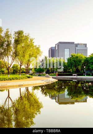 Scenario architettonico della città di Yinchuan Foto Stock