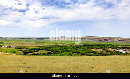 Hulunbuir Bayan Hushuo tribale mongolo wetland, Mongolia interna Foto Stock