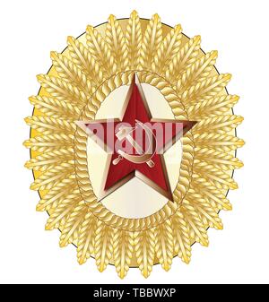 Un ufficiale russo, esercito Smalto metallico tappo del perno di badge Illustrazione Vettoriale
