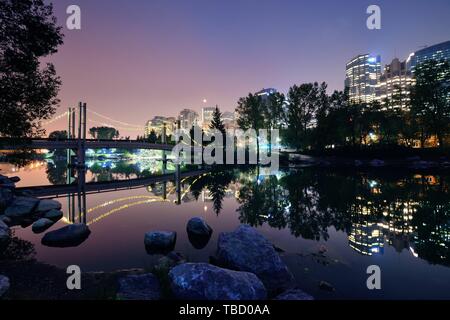 Calgary principe della isola di notte, Canada. Foto Stock