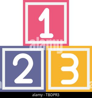 Numero di cubetti kids zone Illustrazione Vettoriale