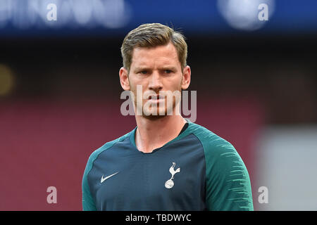 Madrid, Spagna. 31 Maggio, 2019. Jan Vertonghen del Tottenham Hotspur durante il Tottenham Hotspur sessione di allenamento alla vigilia della finale di UEFA Champions League contro il Liverpool FC a Wanda Metropolitano Stadium, Madrid, Spagna il 31 maggio 2019. Foto di Giuseppe mafia. Credit: UK Sports Pics Ltd/Alamy Live News Foto Stock