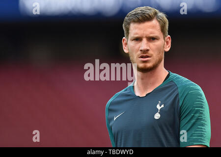 Madrid, Spagna. 31 Maggio, 2019. Jan Vertonghen del Tottenham Hotspur durante il Tottenham Hotspur sessione di allenamento alla vigilia della finale di UEFA Champions League contro il Liverpool FC a Wanda Metropolitano Stadium, Madrid, Spagna il 31 maggio 2019. Foto di Giuseppe mafia. Credit: UK Sports Pics Ltd/Alamy Live News Foto Stock