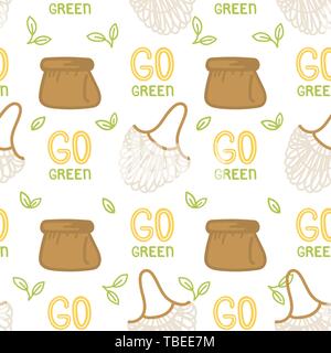 Go Green pattern su sfondo bianco Illustrazione Vettoriale