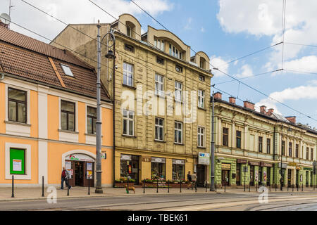 Un mercato nel vecchio quartiere ebraico di Kazimierz di Cracovia Foto Stock