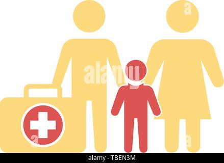 Salute medica vita icona assicurazioni - Assicurazione sanitaria - icona vettore Illustrazione Vettoriale