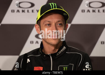 Scarperia e San Piero, Italia. Il 30 maggio 2019. Valentino Rossi giovedì durante la conferenza stampa nel circuito del Mugello - MotoGP Gran Premio d'Italia: Credito Lorenzo Di Cola/Pacific Press/Alamy Live News Foto Stock