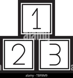 Numero di cubetti kids zone Illustrazione Vettoriale