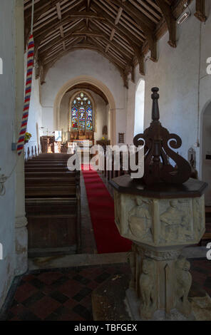 All'interno della chiesa di St Margaret South Elmham, Suffolk, Inghilterra, Regno Unito Foto Stock