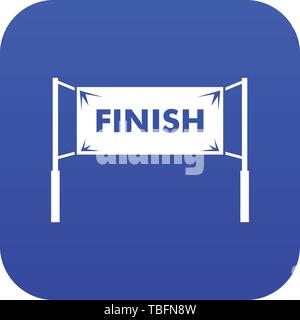 Linea di Finitura porte icona blu digitale Illustrazione Vettoriale