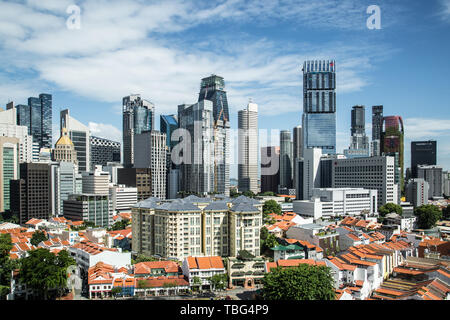 SINGAPORE-JUN 3 2017:Singapore città area core vista aerea Foto Stock