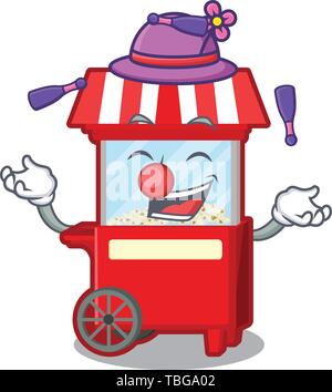 La giocoleria popcron macchina nella colonna cartoon Illustrazione Vettoriale