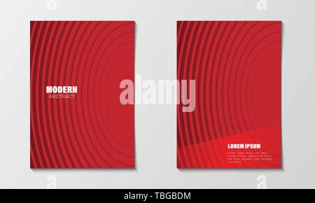Minimo copre astratto modello di disegno. Moderno rosso Circle line gradienti. Profilo aziendale brochure aziendale e relazione annuale. EPS10 illustrat vettore Illustrazione Vettoriale