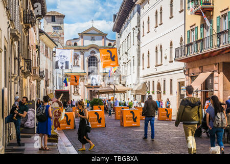 Festival internazionale di economia, via Belenzani, Trento, Trentino Alto Adige, Italia, Europa. Foto Stock