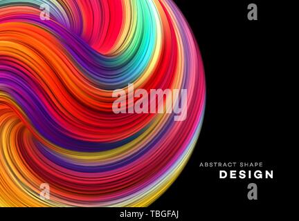 Flusso colore forma astratta poster design. Illustrazione Vettoriale Illustrazione Vettoriale